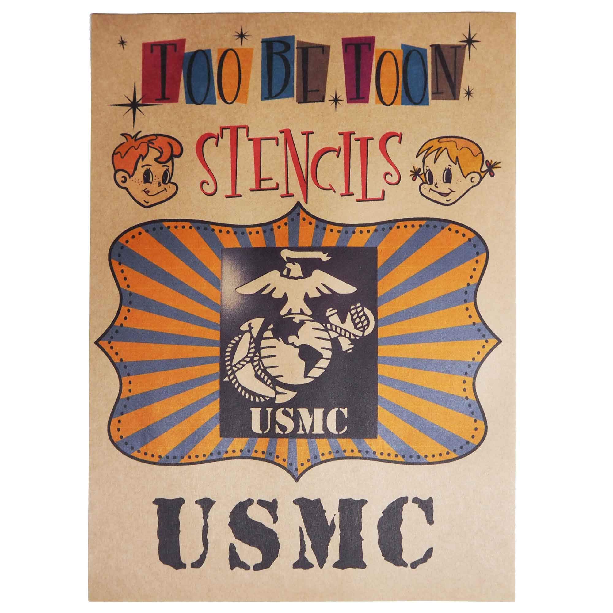 Amazon | アメリカ軍エンブレムロゴステンシルシート (US MARINE CORPS